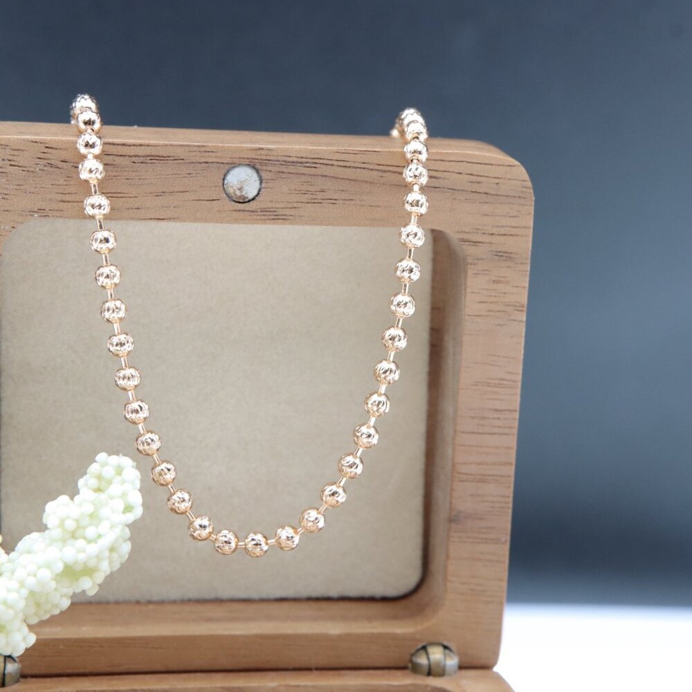 Textured Rose Gold Ball Chain Necklace 177 Inch Radiant Finish Xpnl0011 29$